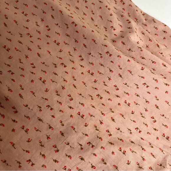 Old Navy Ditsy Floral Tan Red Button Up Long Sleeve Cotton Shirt Women Large NWT - Picture 5 of 14
